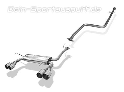 Fox Edelstahl Duplex Racing-Komplettanlage ab Kat Honda Prelude 5 Typ BB9 Bj.97-02 je 2x90mm rund scharf