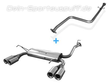 Fox Edelstahl Duplex Racing-Komplettanlage ab Kat Honda Prelude 5 Typ BB9 Bj.97-02 je 2x80mm rund eingerollt mit Absorber