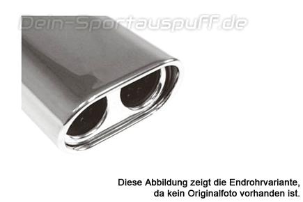 Fox Edelstahl Sportauspuff Mazda 323F & 323C - BA Bj.94-00 135x80mm flachoval eingerollt abgeschrägt mit Doppelrohr-Optik