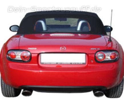 Fox Edelstahl Duplex Sportauspuff SuperSound-Version Mazda MX-5 III NC ab 2005 je 115x85mm oval eingerollt abgeschrägt mit Absorber