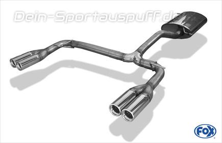 Fox Edelstahl Duplex Sportauspuff Mercedes M-Klasse W163 ML 2x80mm rund eingerollt mit Absorber