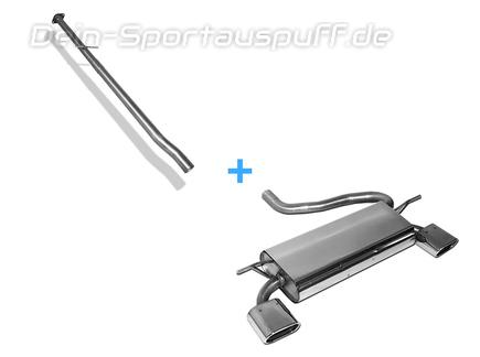 Fox Edelstahl Duplex Racing-Komplettanlage ab Kat Mini One & Cooper R50 je 135x80mm flachoval eingerollt abgeschrägt mit Absorber