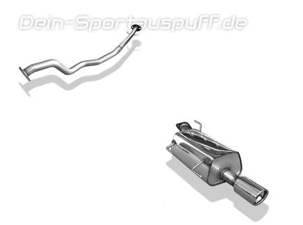 Fox Edelstahl Racing-Komplettanlage ab Kat Nissan Juke F15 1x90mm rund eingerollt abgeschrägt mit Absorber