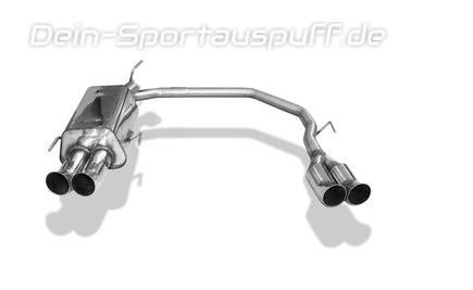 Fox Edelstahl Duplex Sportauspuff Ø60mm-System Opel Astra G CC Fließheck je 2x76mm DTM rund scharf