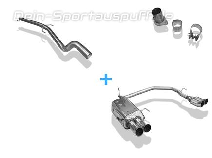 Fox Edelstahl Duplex Racing-Komplettanlage ab Kat Ø60mm-System Opel Astra G CC Fließheck je 2x76mm DTM rund scharf