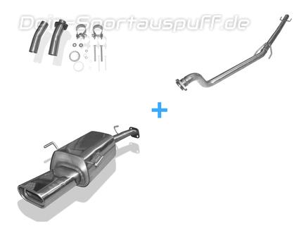 Fox Edelstahl Racing-Komplettanlage ab Kat Opel Astra G Caravan 135x80mm flachoval eingerollt abgeschrägt mit Absorber