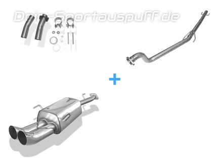 Fox Edelstahl Racing-Komplettanlage ab Kat Opel Astra G Caravan 2x76mm DTM rund scharf gerade