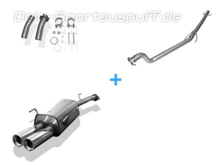 Fox Edelstahl Racing-Komplettanlage ab Kat Opel Astra G Caravan 2x80mm rund eingerollt mit Absorber