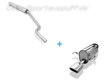 Fox Edelstahl Sportauspuff-Komplettanlage ab Kat Opel Astra H inkl. GTC Benzin (Mod. mit Endrohr-Ausschnitt) 115x85mm oval eingerollt abgeschrägt