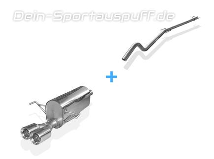 Fox Edelstahl Racing-Komplettanlage ab Kat Opel Astra H Turbo inkl. GTC 2x76mm rund eingerollt mit Absorber