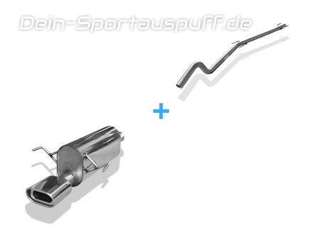 Fox Edelstahl Racing-Komplettanlage ab Kat Opel Astra H Turbo inkl. GTC 135x80mm flachoval eingerollt abgeschrägt mit Absorber