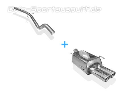 Fox Edelstahl Racing-Komplettanlage ab Kat Opel Zafira A OPC 2x80mm rund eingerollt abgeschrägt mit Absorber