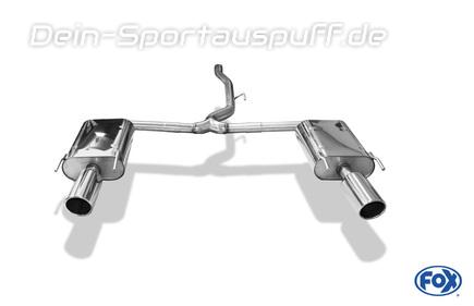 Fox Edelstahl Duplex Sportauspuff Opel Insignia Sports Tourer 4x4 je 100mm rund eingerollt abgeschrägt
