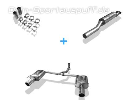 Fox Edelstahl Duplex Sportauspuff-Komplettanlage ab Kat Opel Insignia Sports Tourer 4x4 je 100mm rund eingerollt abgeschrägt