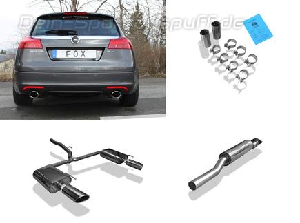 Fox Edelstahl Duplex Sportauspuff-Komplettanlage ab Kat Opel Insignia Sports Tourer 4x4 je 115x85mm Porsche-Design oval eingerollt seitlich abgeschrägt