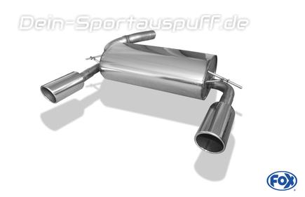 Fox Edelstahl Duplex Sportauspuff Ford Kuga 2 ab 2012 je 100mm rund eingerollt abgeschrägt mit Absorber