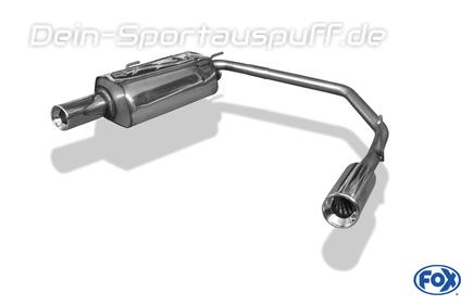 Fox Edelstahl Duplex Sportauspuff Peugeot 206 S16 Fließheck u. Cabrio ab 99 je 90mm rund eingerollt mit Absorber