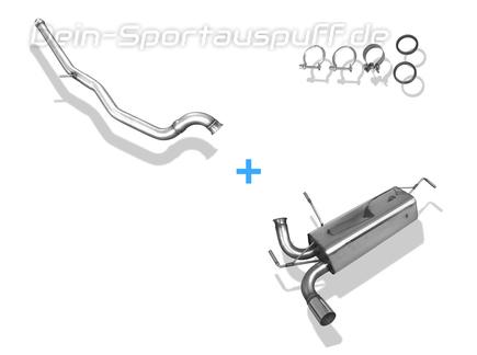 Fox Edelstahl Racing-Sportauspuffanlage ab Kat Peugeot 206 RC 1x76mm rund scharfkantig