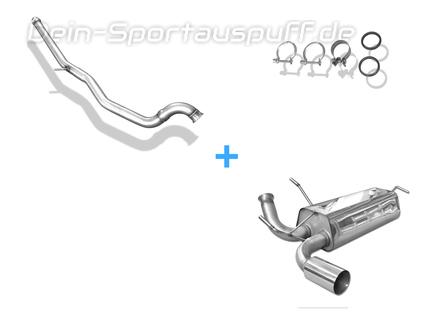 Fox Edelstahl Racing-Sportauspuffanlage ab Kat Peugeot 206 RC 1x90mm rund scharfkantig