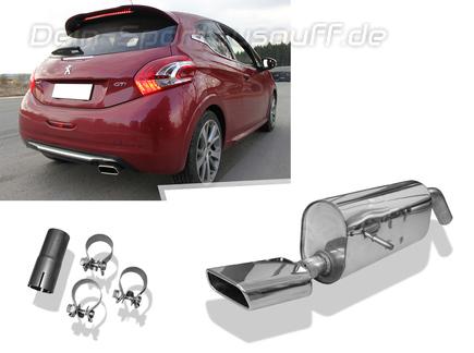 Fox Edelstahl Sportauspuff Peugeot 208 GTI 145x65mm trapezförmig eingerollt abgeschrägt