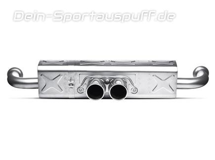 Akrapovic Titan Mittig Sportauspuff Cupe Line f. dir. Kat-Anschluss Porsche 911 991 GT3 u. GT3 RS mit 2x100mm rund