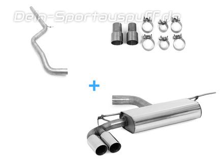 Fox Edelstahl Racing-Komplettanlage ab Kat Audi A3 8V 3-Tür ab 2012 2x80mm rund doppelwandig abgeschrägt