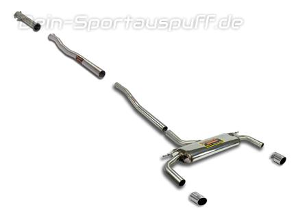 Supersprint Edelstahl Duplex Racing Komplettanlage ab Kat Mini Paceman R61 1.6 Turbo Cooper S inkl. All4 ab 2013 je 100mm rund eingerollt seitlich abgeschrägt