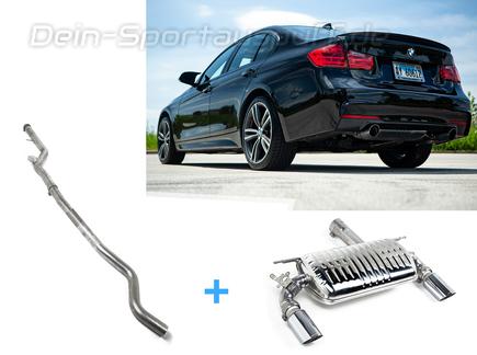 Eisenmann Edelstahl Duplex Racing-Komplettanlage ab Kat BMW 3er F30 Limousine u. F31 Touring 335i je 1x90mm rund gerade
