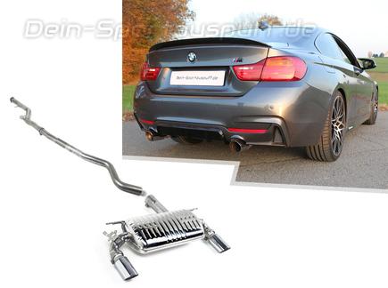 Eisenmann Edelstahl Duplex Racing-Komplettanlage ab Kat BMW 4er 435i F32 F33 F36 je 1x90mm rund gerade