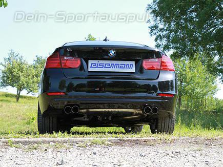 Eisenmann Edelstahl Duplex Sportauspuff BMW 3er F30 F31 Limousine u. Touring 330d je 2x76mm rund