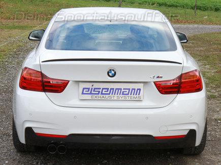 Eisenmann Edelstahl Sportauspuff BMW 4er 418d 420d F32 F33 F36 2x76mm rund scharf gerade