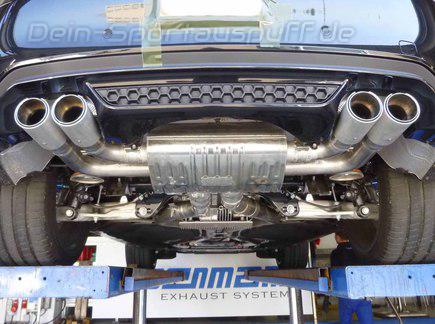 Eisenmann Edelstahl Duplex Sportauspuff BMW X5 M F85 je 2x90mm rund scharf gerade Alu gebürstet