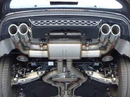 Eisenmann Edelstahl Duplex Sportauspuff BMW X5 M F85 je 2x90mm rund scharf abgeschrägt Alu gebürstet