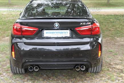 Eisenmann Edelstahl Duplex Sportauspuff RACE-Version BMW X6 M F86 je 2x90mm rund scharf gerade schwarz