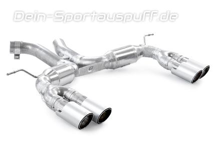 Eisenmann Edelstahl Duplex Sportauspuff RACE-Version BMW X5 M F85 je 2x90mm rund scharf abgeschrägt Alu gebürstet