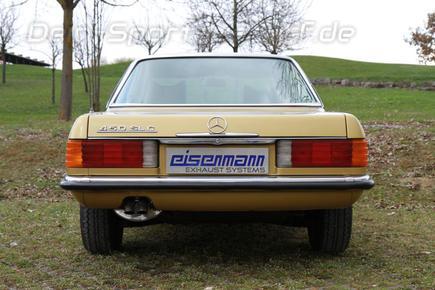 Eisenmann Edelstahl Sportauspuff Mercedes R107 C107 SL SLC 2x55mm rund