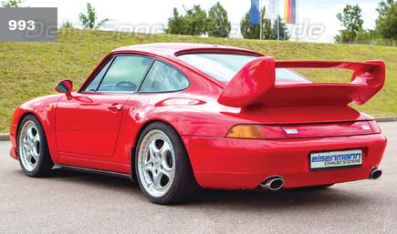 Eisenmann Edelstahl Duplex Sportauspuff Porsche 911 993 (Bj 1993-1998) je 120x77mm oval eingerollt