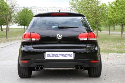 Eisenmann Edelstahl Duplex Sportauspuff RACE-Version VW Golf 6 1.2l TSI je 2x76mm rund scharf abgeschrägt