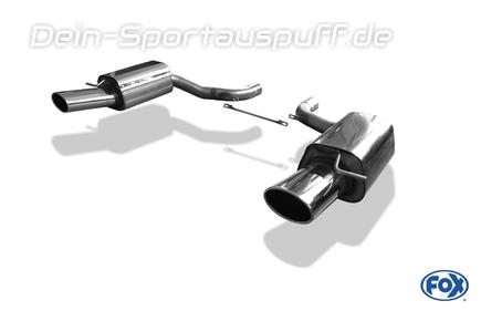 Fox Edelstahl Duplex Sportauspuff Audi RS6 4F Typ C6 Limousine u. Avant je 140x90mm oval eingerollt abgeschrägt