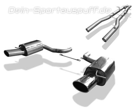 Fox Edelstahl Duplex Racing-Komplettanlage ab Kat Audi RS6 4F Typ C6 Limousine u. Avant je 140x90mm oval eingerollt abgeschrägt