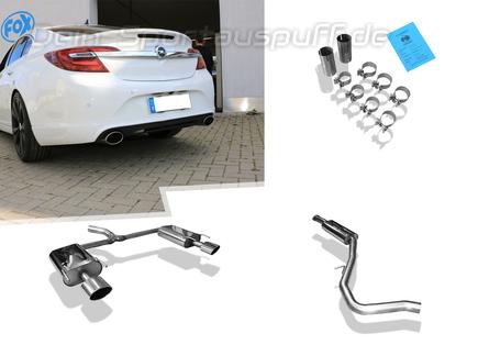 Fox Edelstahl Duplex Sportauspuffanlage ab Kat Opel Insignia je 140x90mm oval eingerollt abgeschrägt mit langer Tulpe