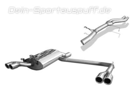 Fox Edelstahl Duplex Racing-Komplettanlage ab Kat Audi V8 D11 2x70mm rund eingerollt abgeschrägt