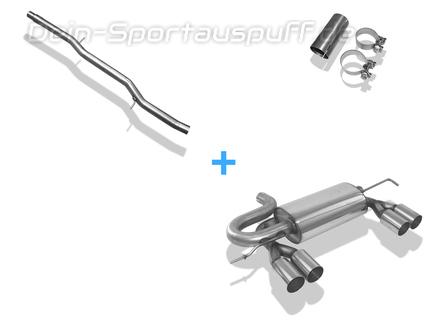 Fox Edelstahl Duplex Racing-Komplettanlage ab Kat Audi S3 8L 2x80mm rund scharf gerade