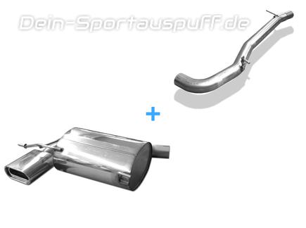 Fox Edelstahl Racing-Komplettanlage ab Kat Skoda Yeti 4x4 Benzin 160x80mm flachoval eingerollt abgeschrägt mit Absorber