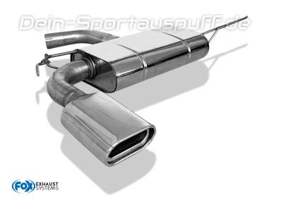 Fox Edelstahl Sportauspuff Skoda Yeti Frontantrieb 160x80mm flachoval eingerollt abgeschrägt mit Absorber