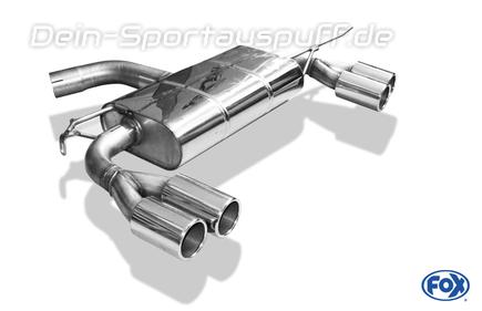 Fox Edelstahl Duplex Sportauspuff Skoda Yeti Frontantrieb je 2x80mm rund eingerollt