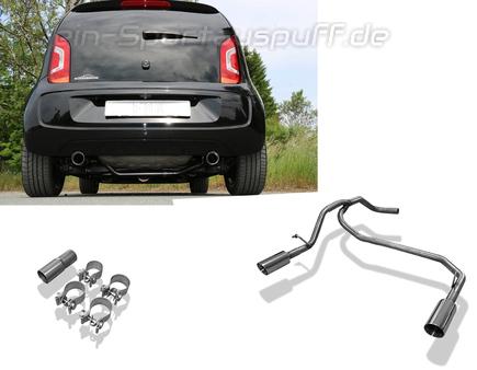 Fox Edelstahl Duplex Endrohrgeweih VW UP! je 80mm rund doppelwandig abgeschrägt