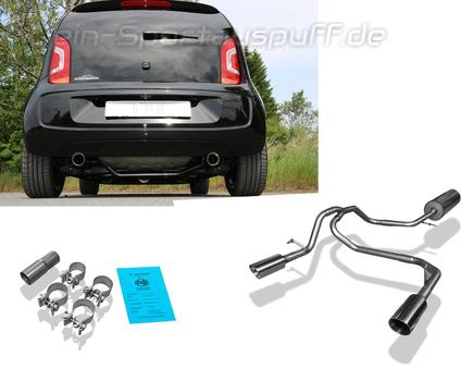 Fox Edelstahl Duplex Sportauspuff VW UP! je 80mm rund doppelwandig abgeschrägt