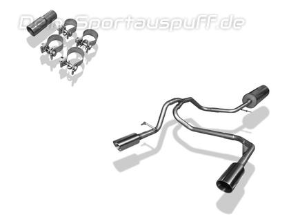 Fox Edelstahl Duplex Sportauspuff Seat Mii je 80mm rund doppelwandig abgeschrägt