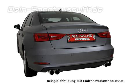 Remus Edelstahl Duplex Sportauspuff-Komplettanlage ab Turbo Audi A3 8V 1.8l quattro Limousine inkl. Endrohren nach Wahl